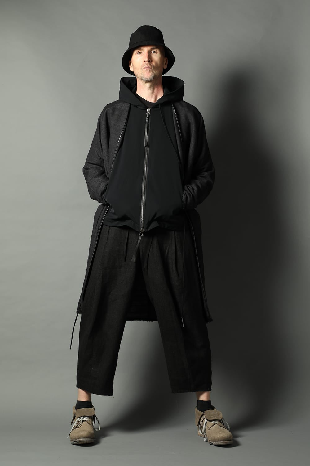 Hooded jacket merino wool jersey bonding