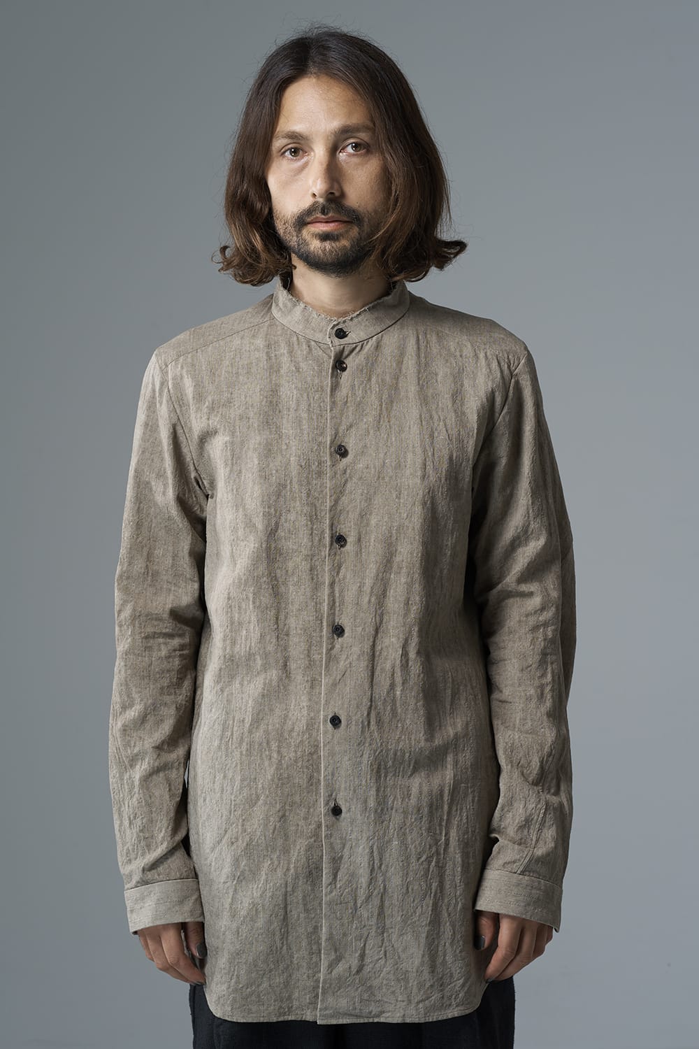 Shirt cotton / linen cold dyed