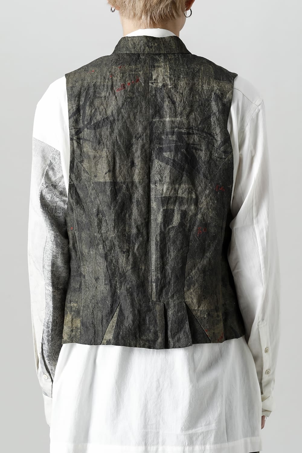 "Double Layer" Single Breasted Waistcoat -Green