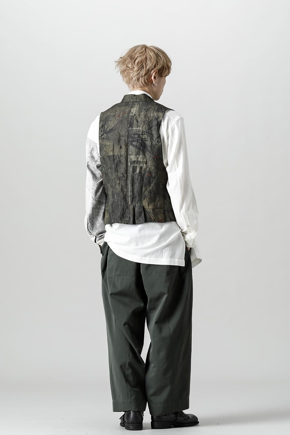 "Double Layer" Single Breasted Waistcoat -Green