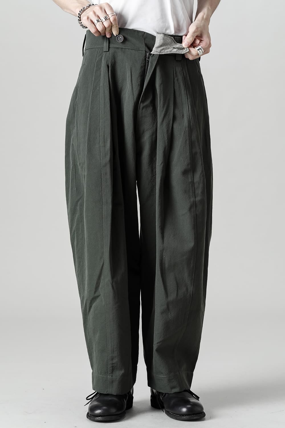 Pleated Drop Crotch Trousers
