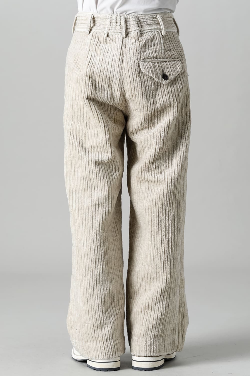 Front Pleated Corduroy Long Trousers