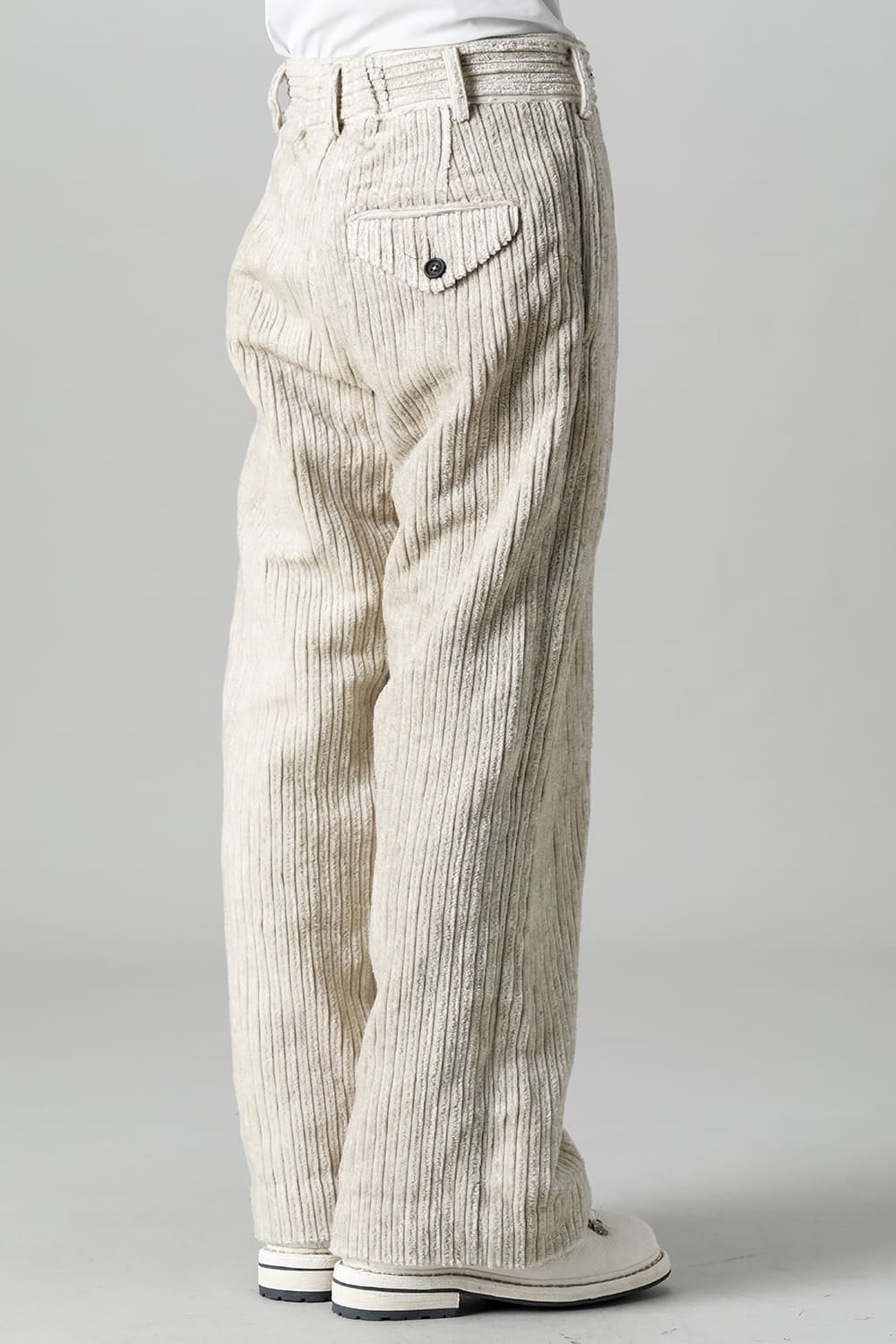 Front Pleated Corduroy Long Trousers