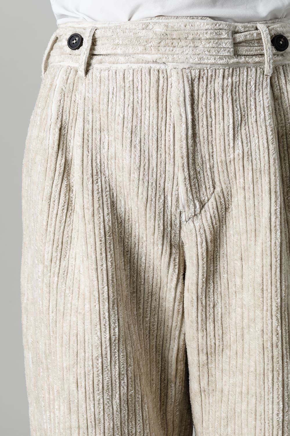 Front Pleated Corduroy Long Trousers