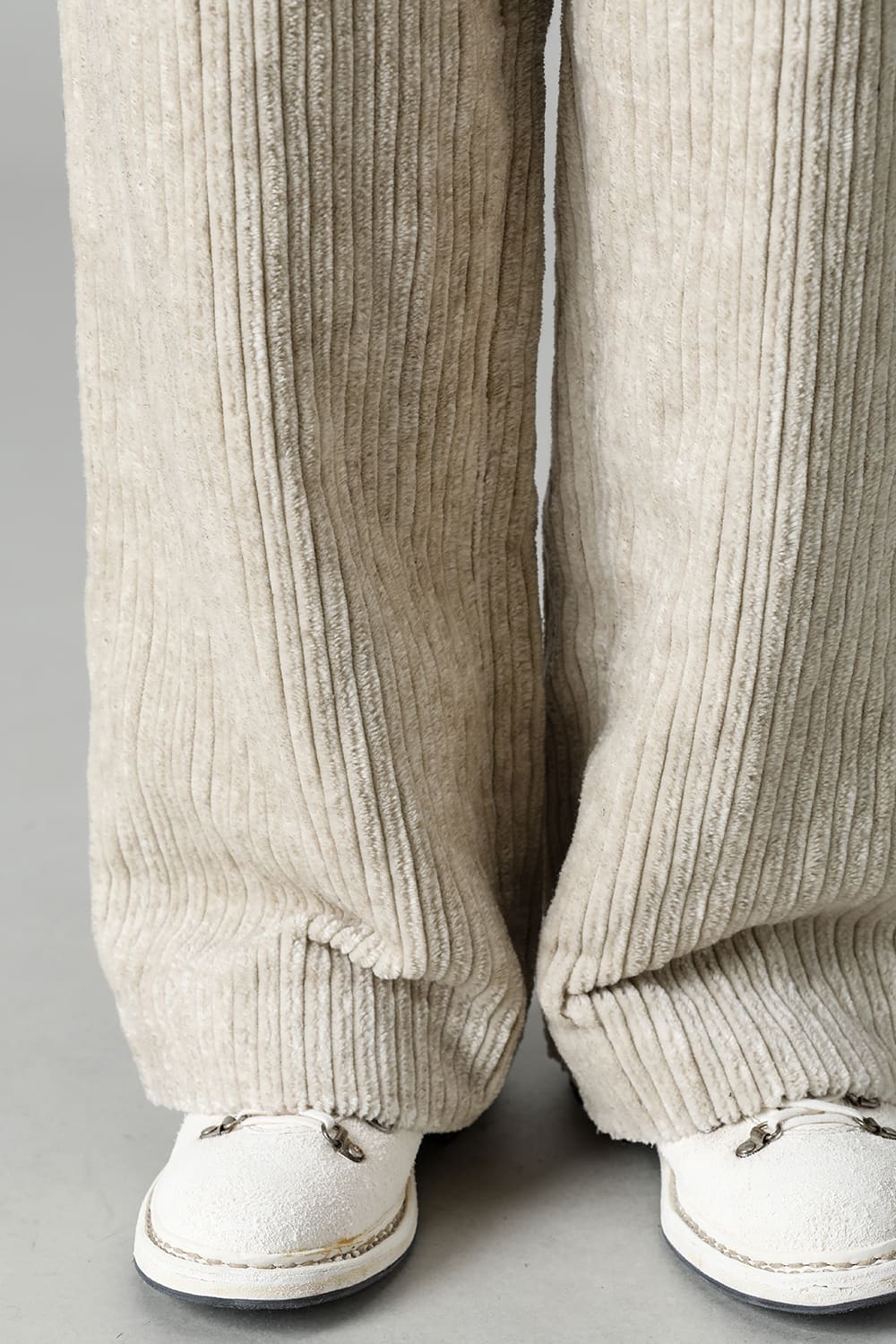 Front Pleated Corduroy Long Trousers