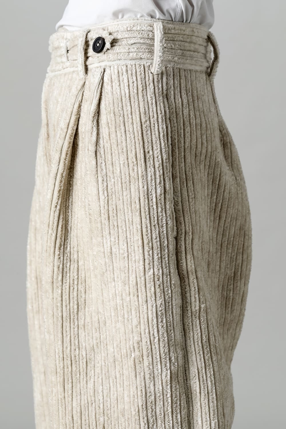 Front Pleated Corduroy Long Trousers