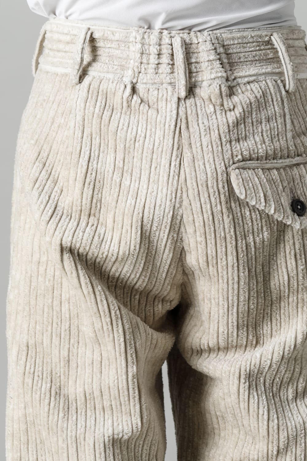 Front Pleated Corduroy Long Trousers