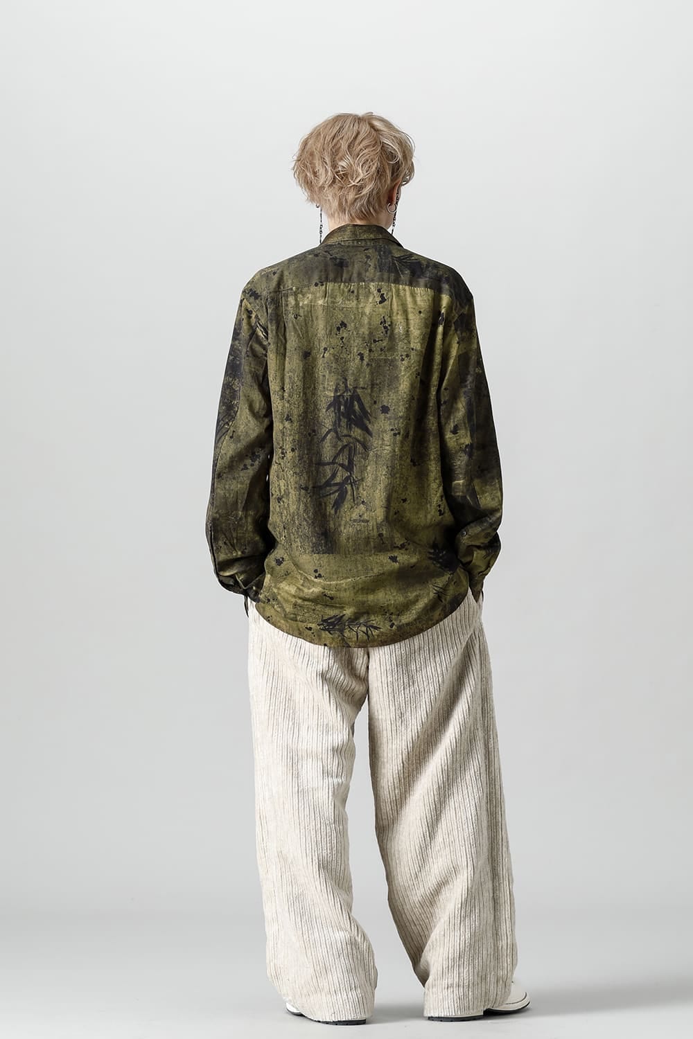 Front Pleated Corduroy Long Trousers