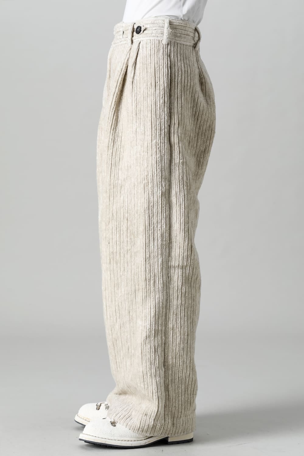 Front Pleated Corduroy Long Trousers