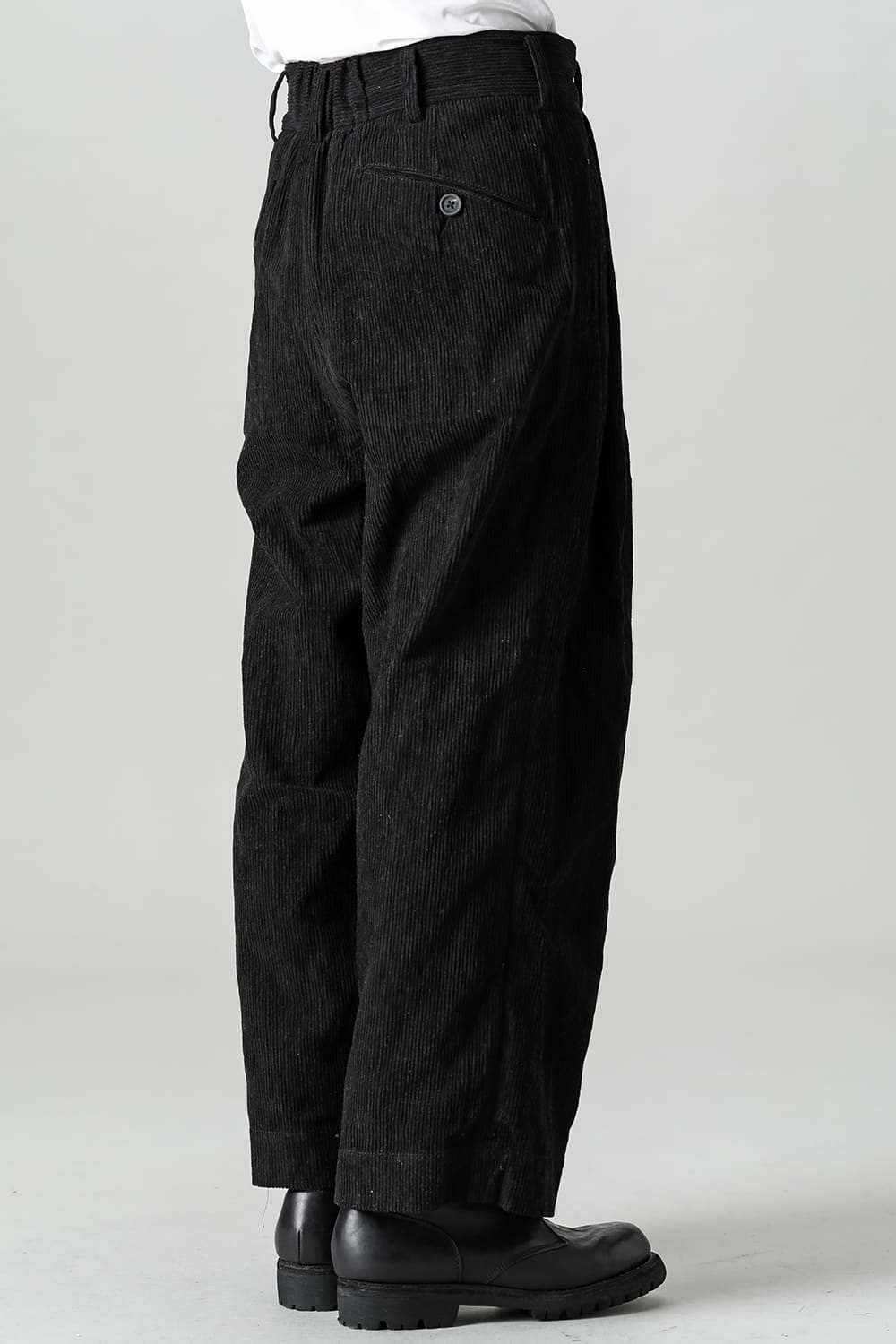 Classic Pleated Wide Leg Corduroy Trousers