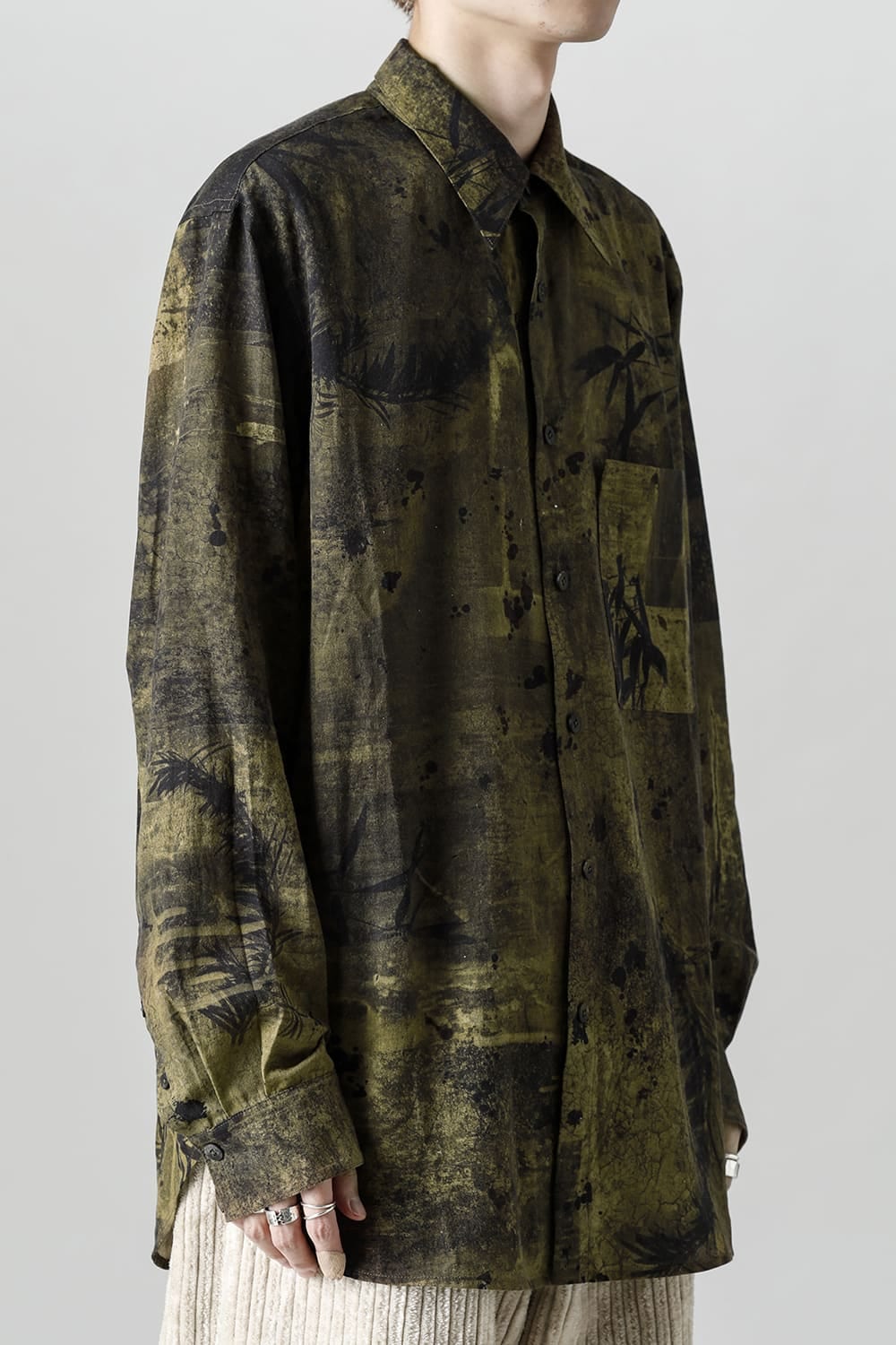 Printed Pocket Shirt  Green(Face)