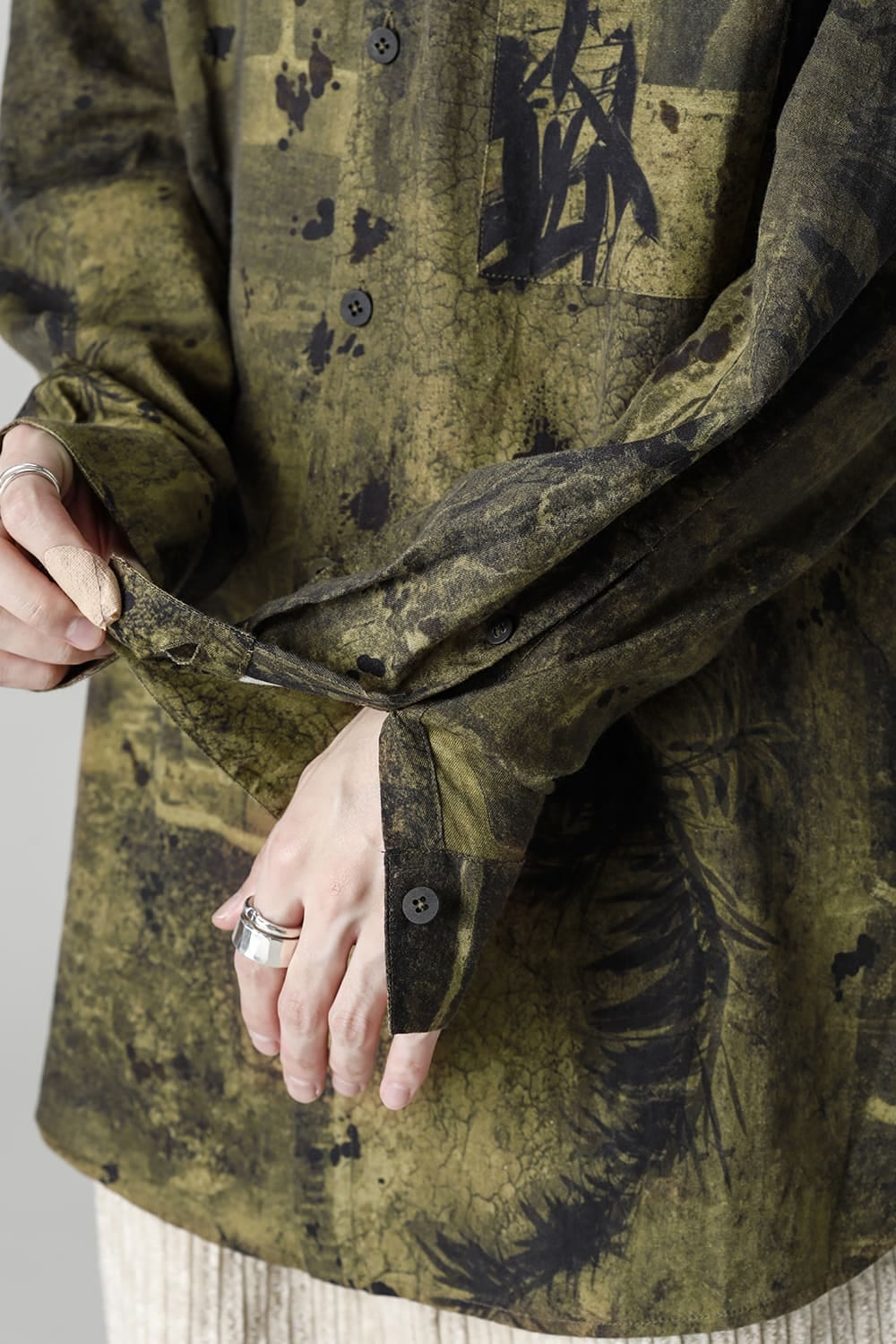 Printed Pocket Shirt  Green(Face)