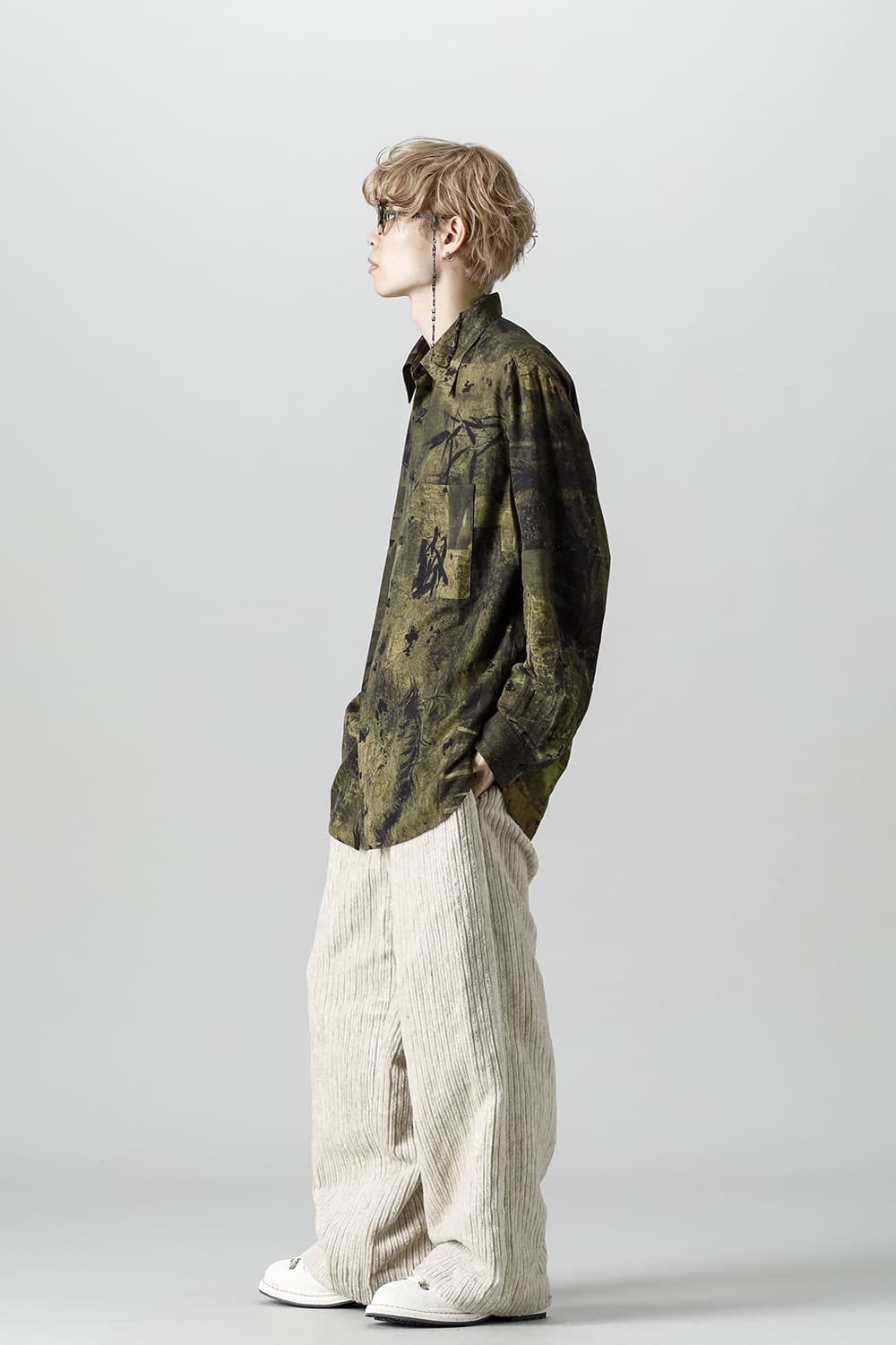 Printed Pocket Shirt  Green(Face)