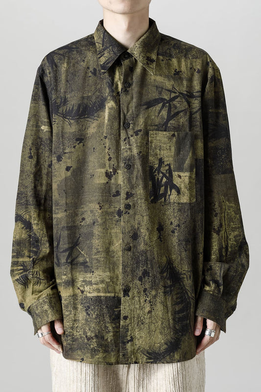 Printed Pocket Shirt  Green(Face)