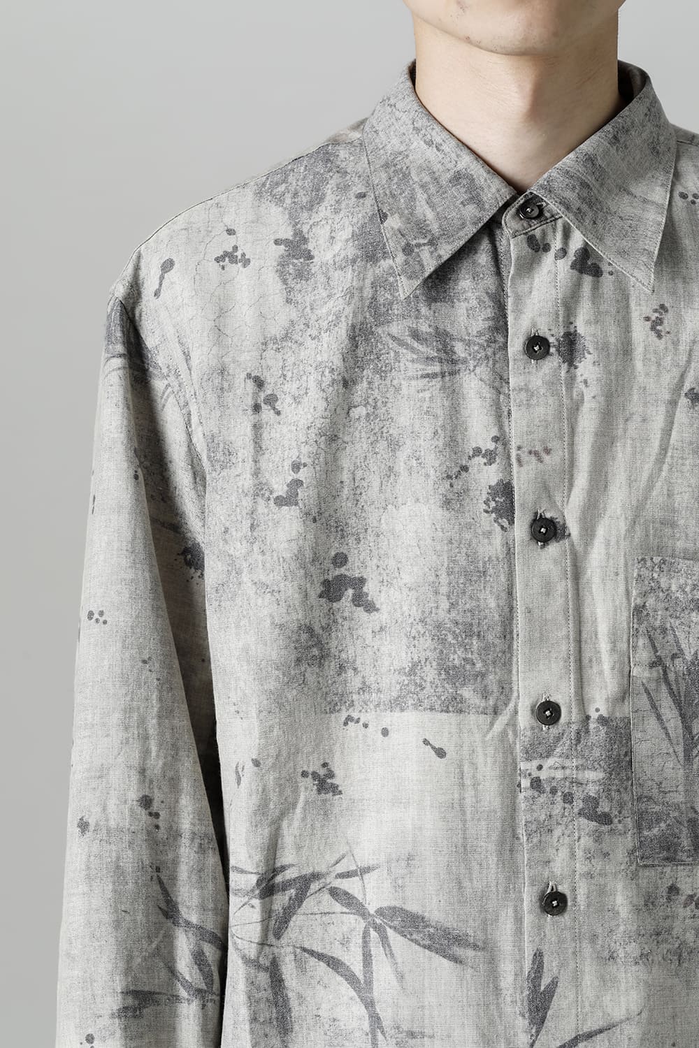 Printed Pocket Shirt  White(Back)