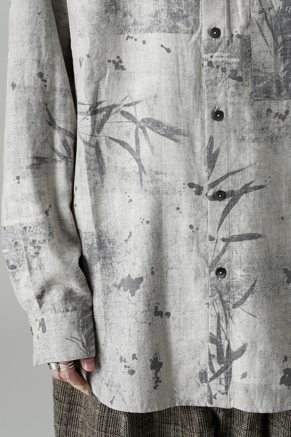 Printed Pocket Shirt  White(Back)