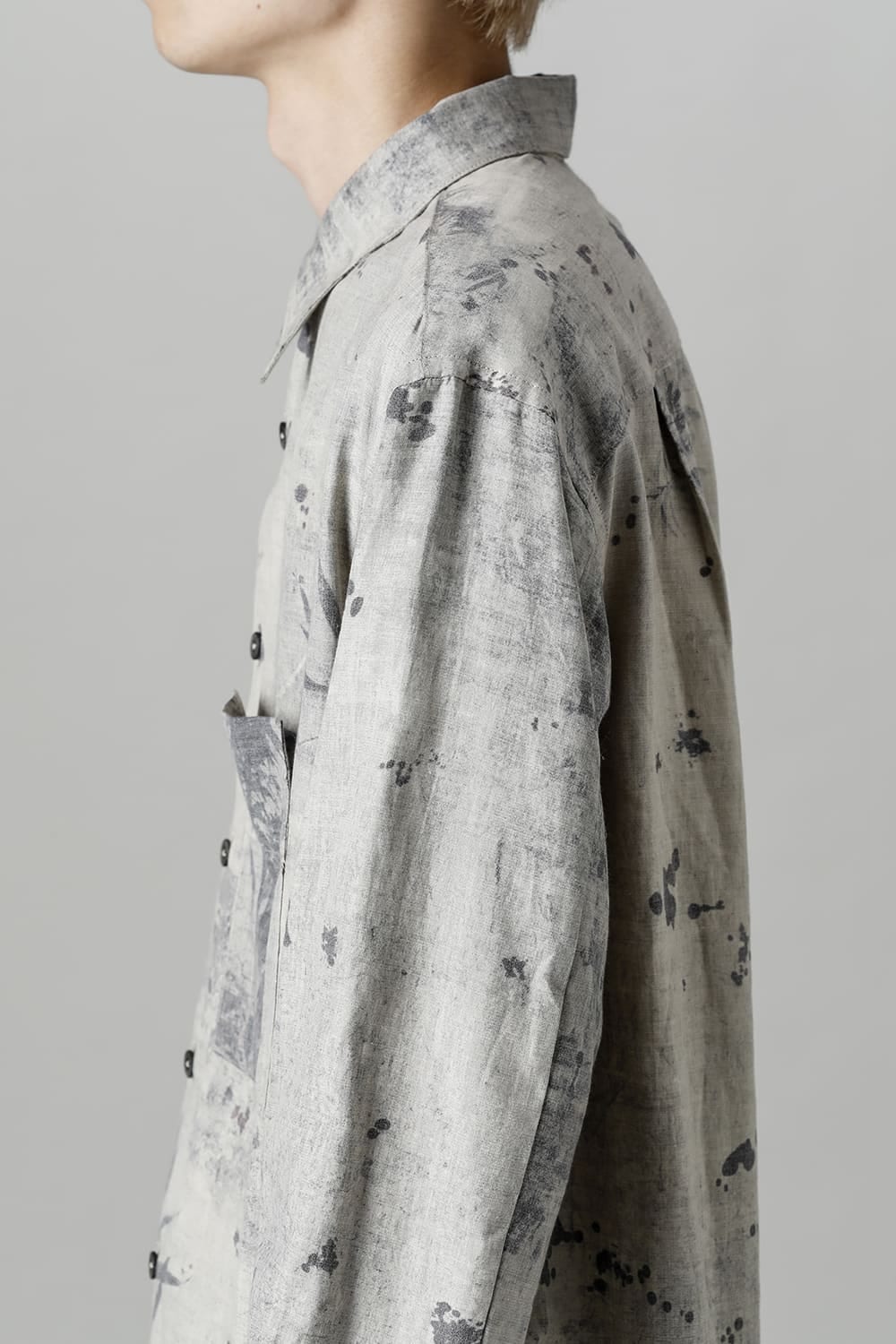 Printed Pocket Shirt  White(Back)