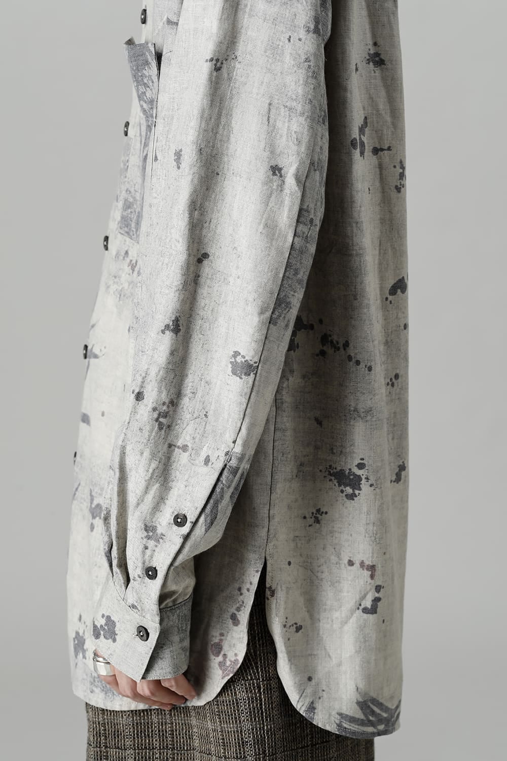 Printed Pocket Shirt  White(Back)