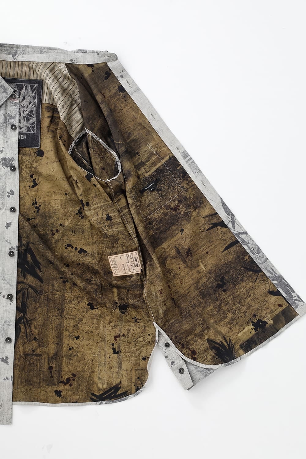 Printed Pocket Shirt  White(Back)