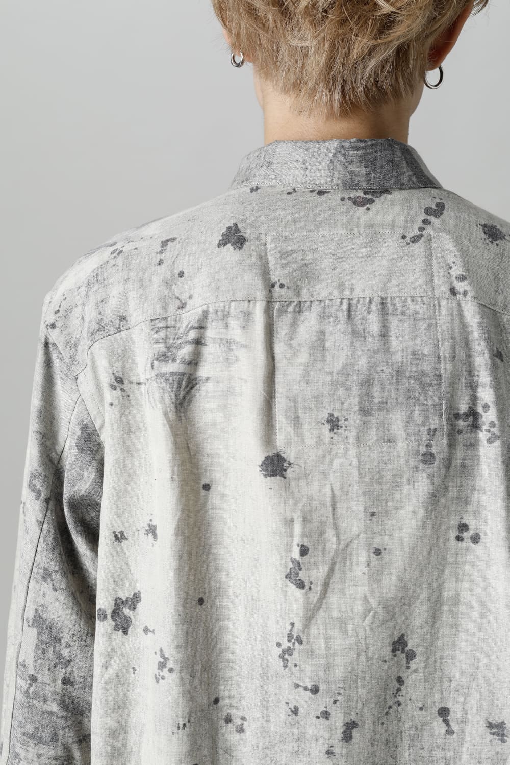Printed Pocket Shirt  White(Back)