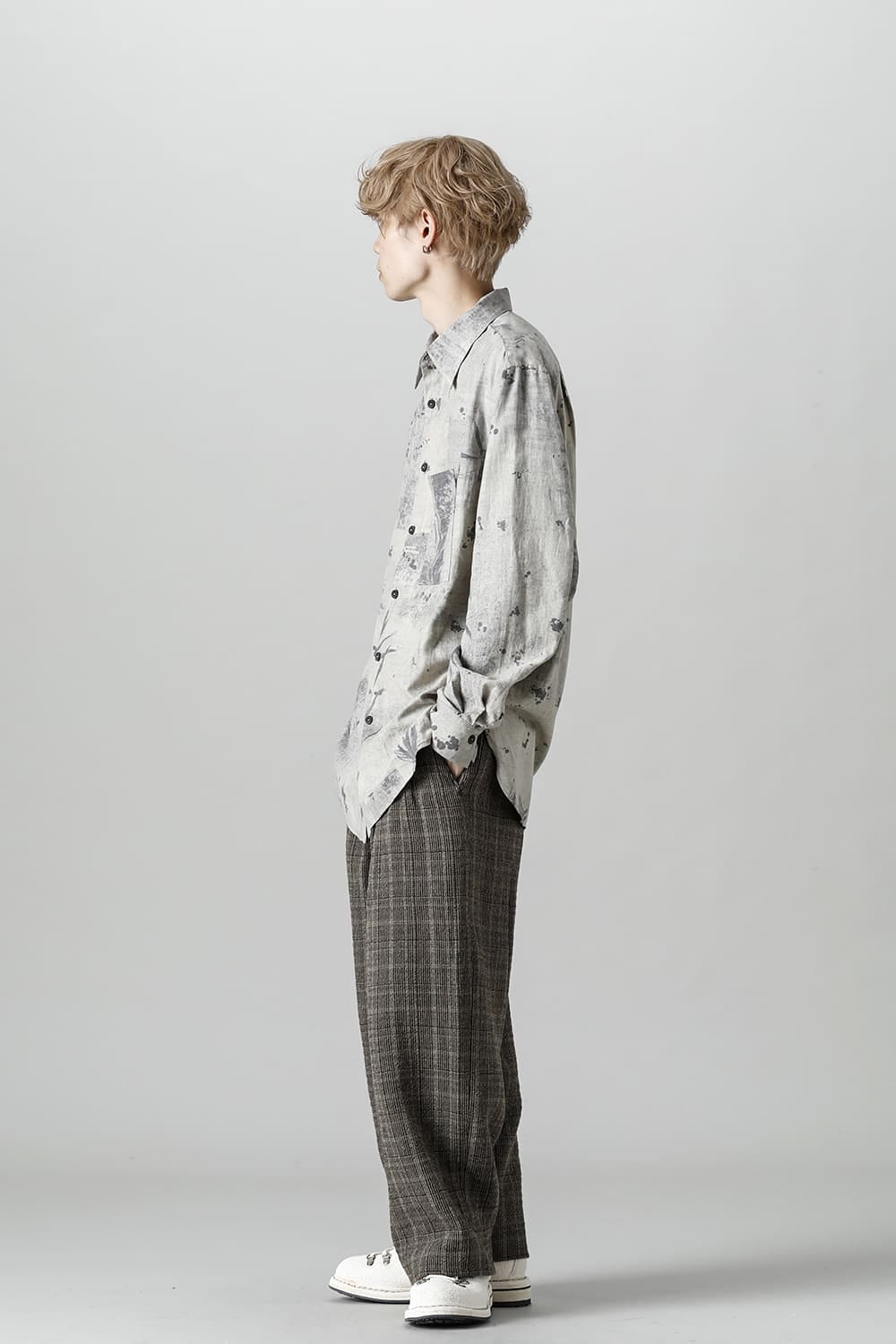 Printed Pocket Shirt  White(Back)