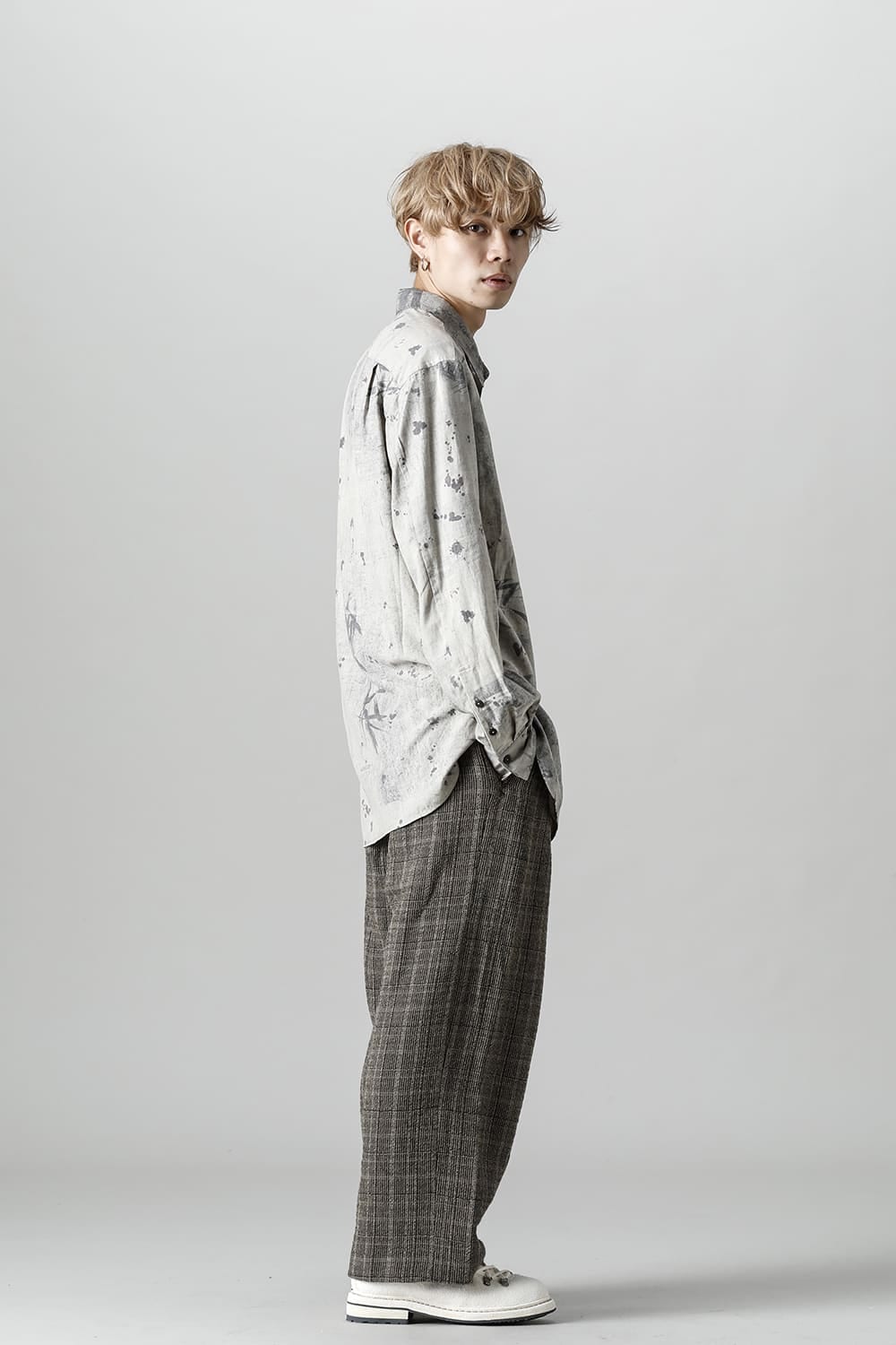 Printed Pocket Shirt  White(Back)