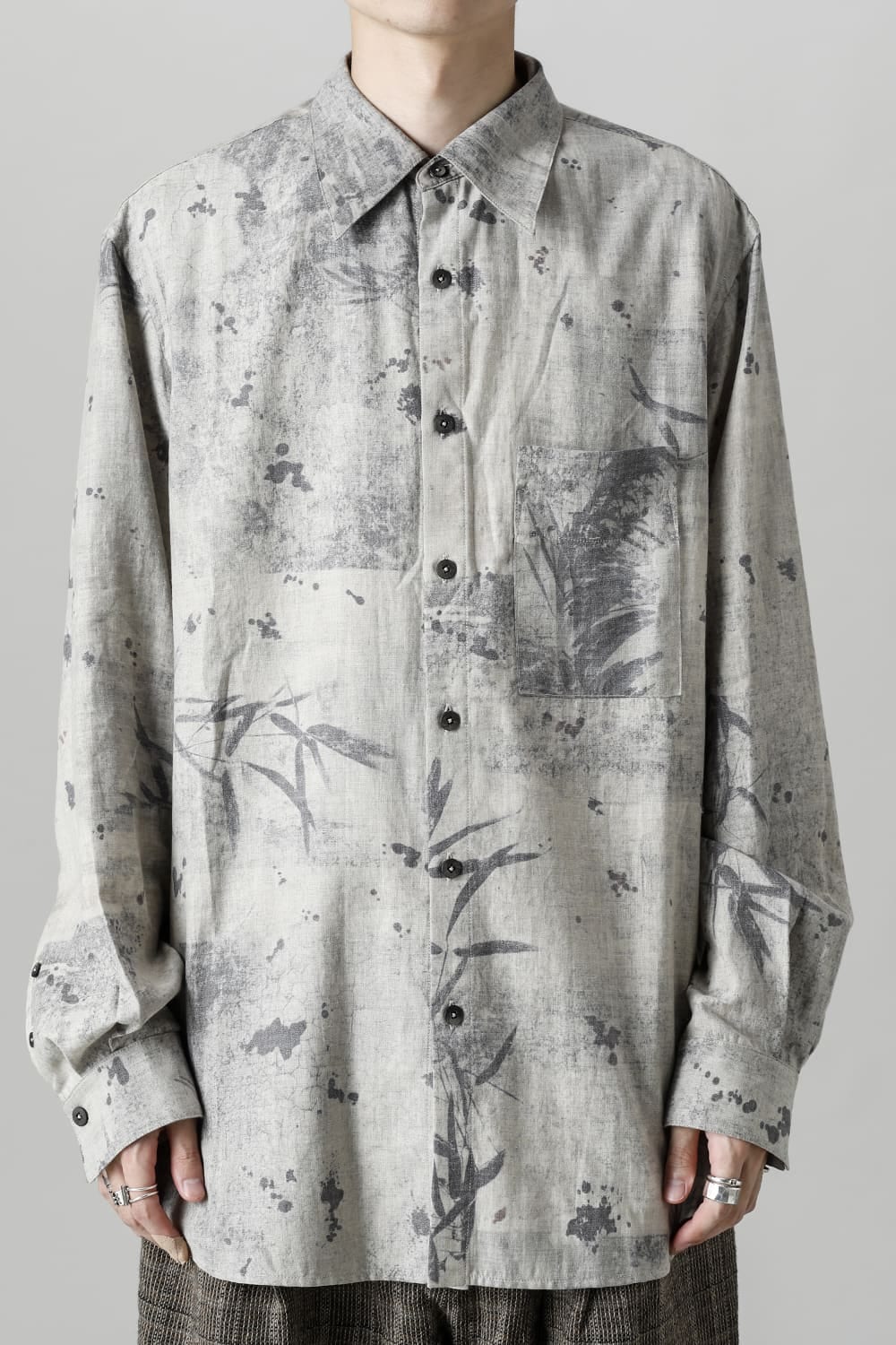 Printed Pocket Shirt  White(Back)