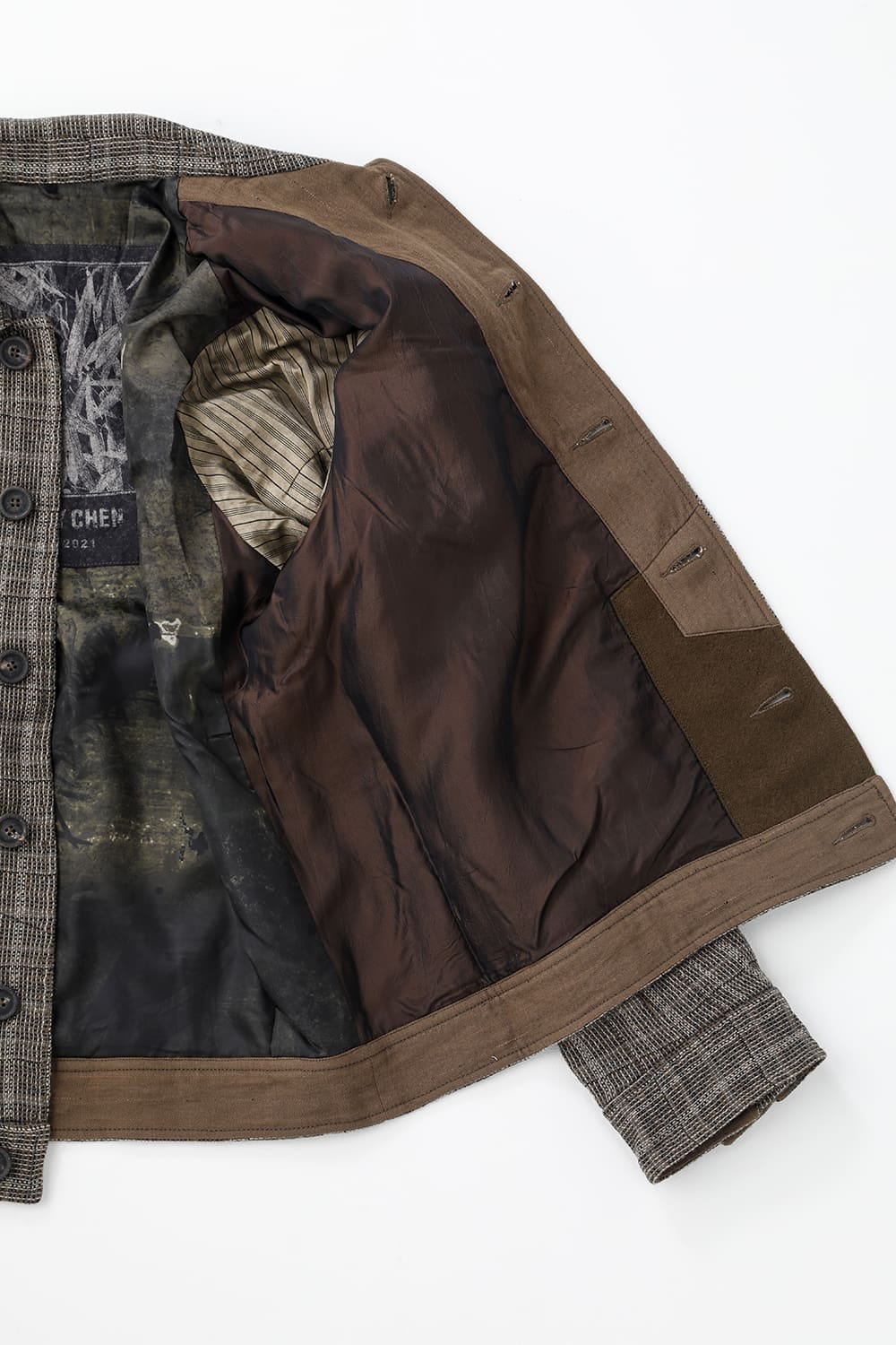 Cropped Wool Plaid Worker Jacket