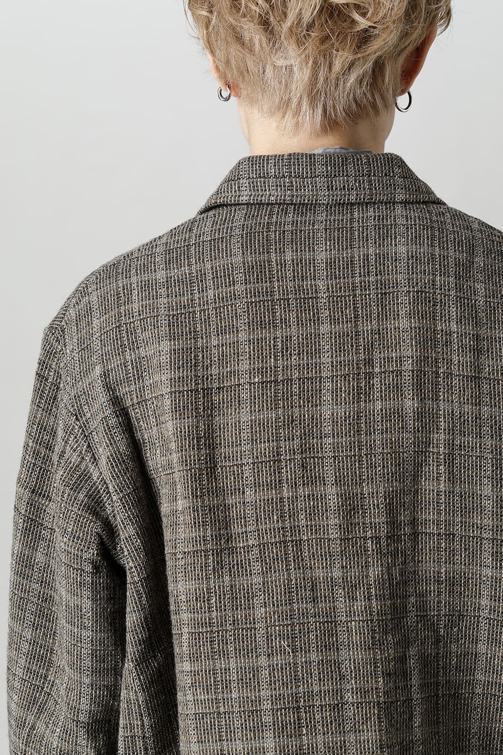 Cropped Wool Plaid Worker Jacket