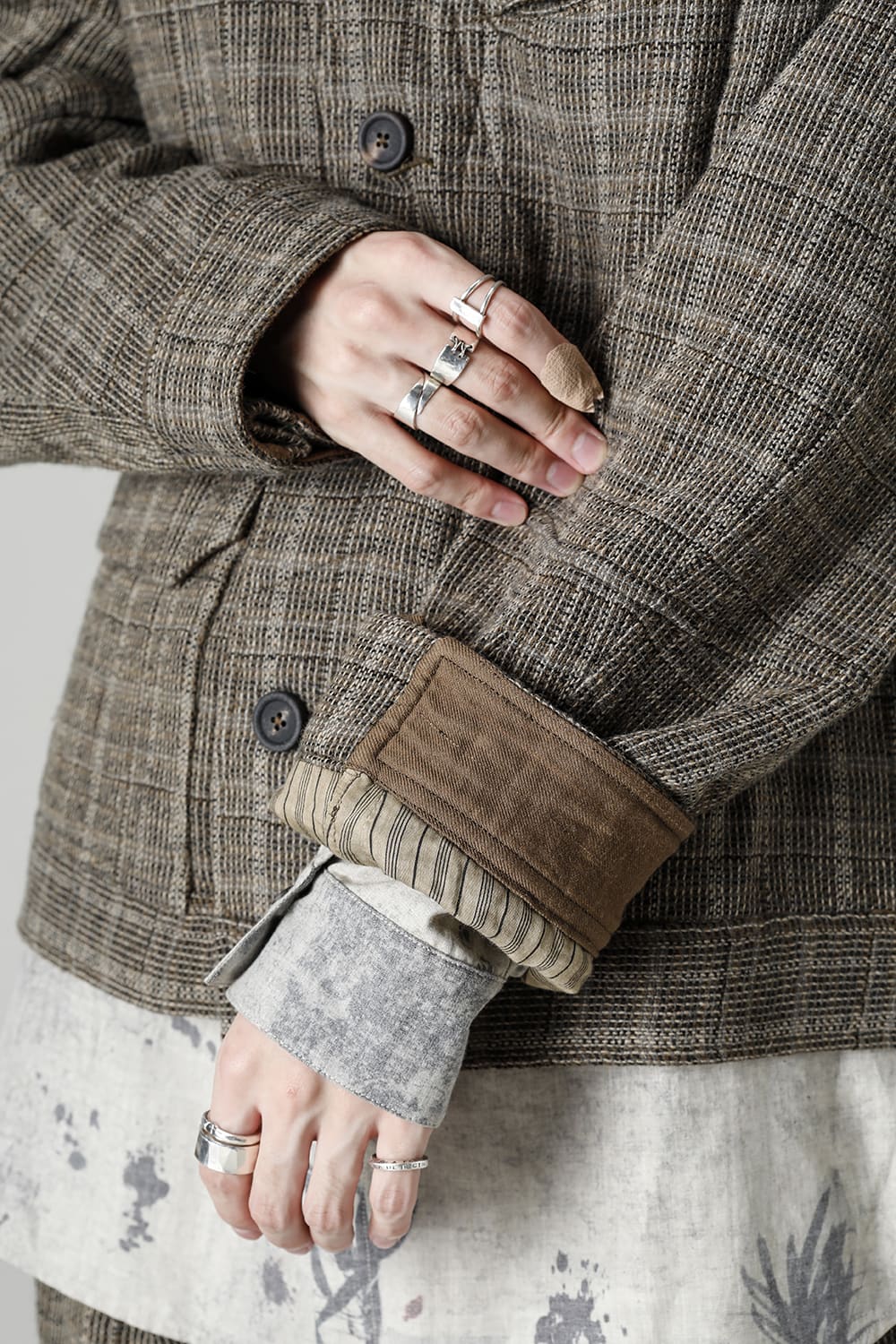 Cropped Wool Plaid Worker Jacket