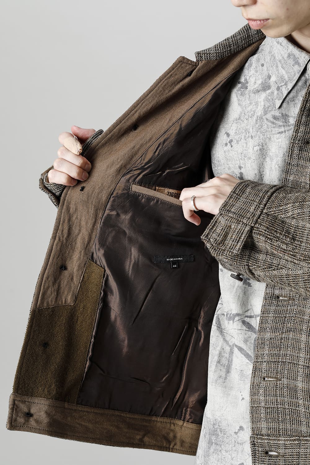 Cropped Wool Plaid Worker Jacket