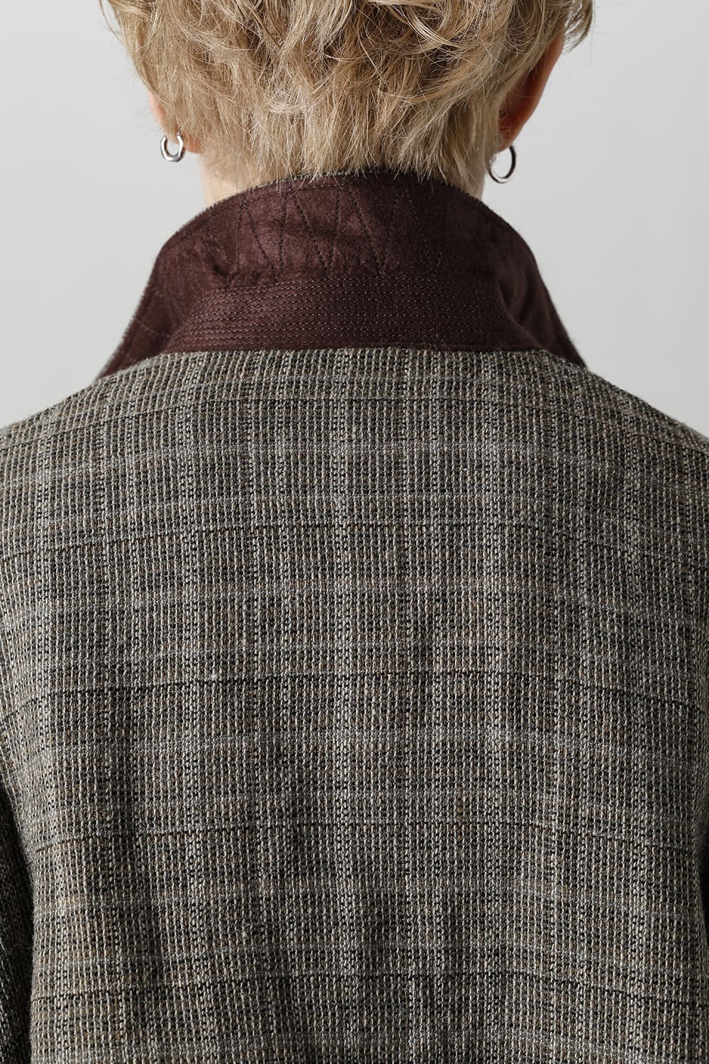 Cropped Wool Plaid Worker Jacket