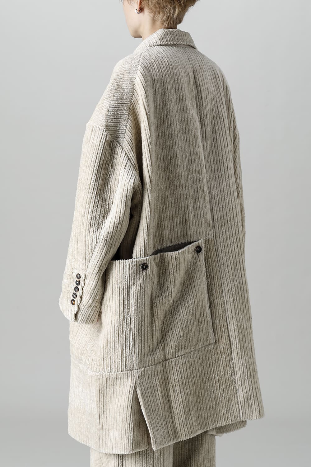 Hidden Plaid Double Breasted Oversized Coat