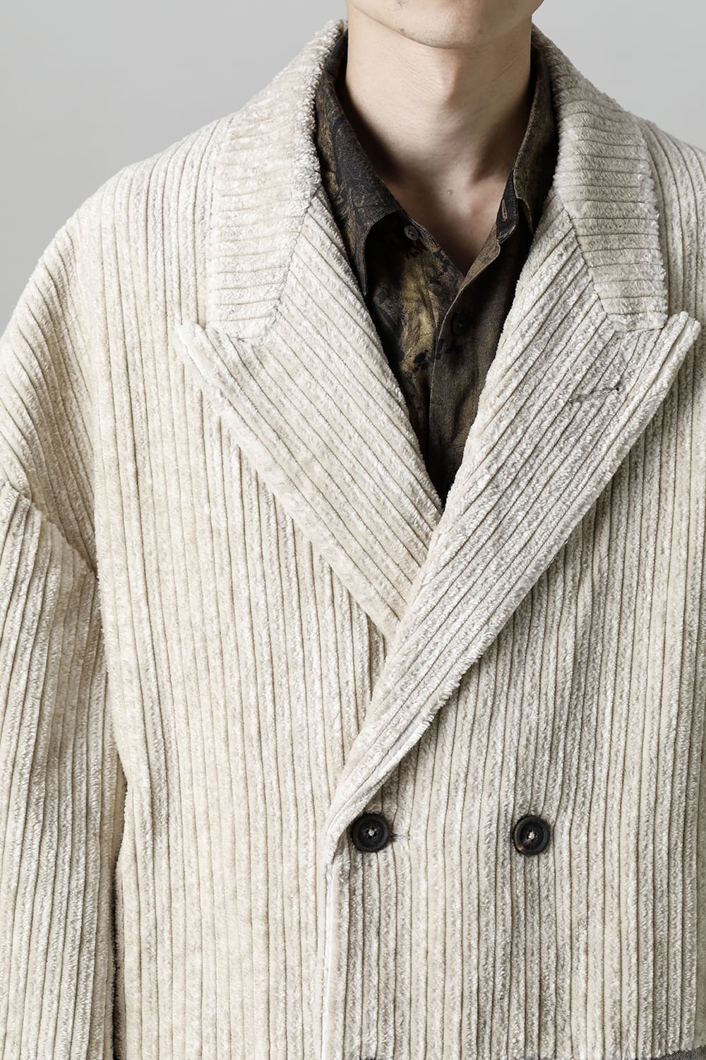 Hidden Plaid Double Breasted Oversized Coat