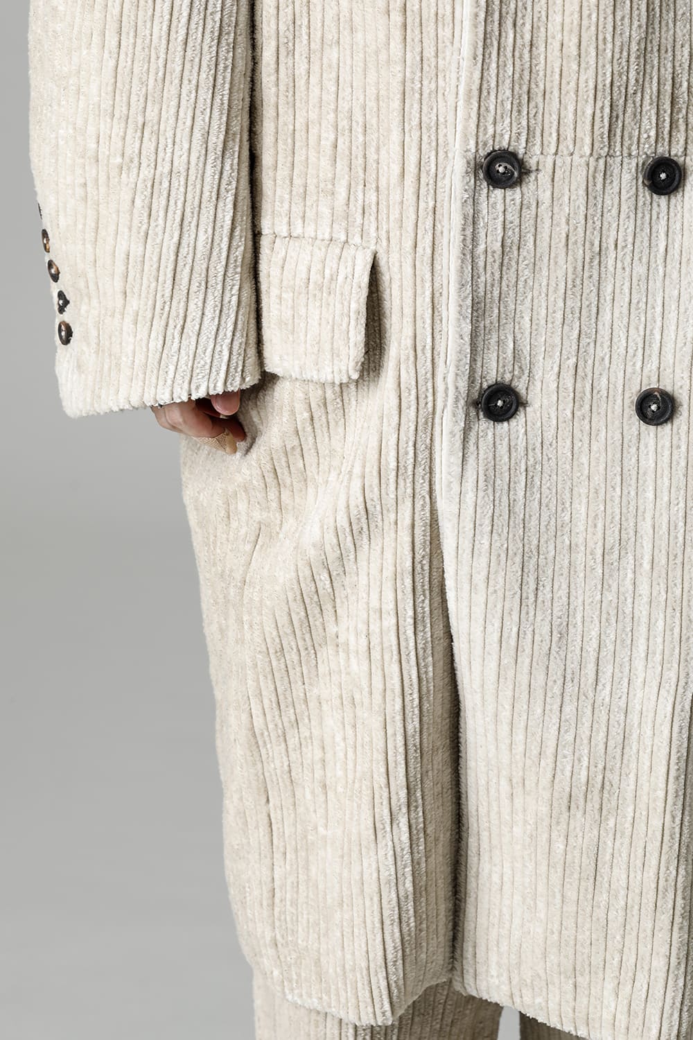 Hidden Plaid Double Breasted Oversized Coat