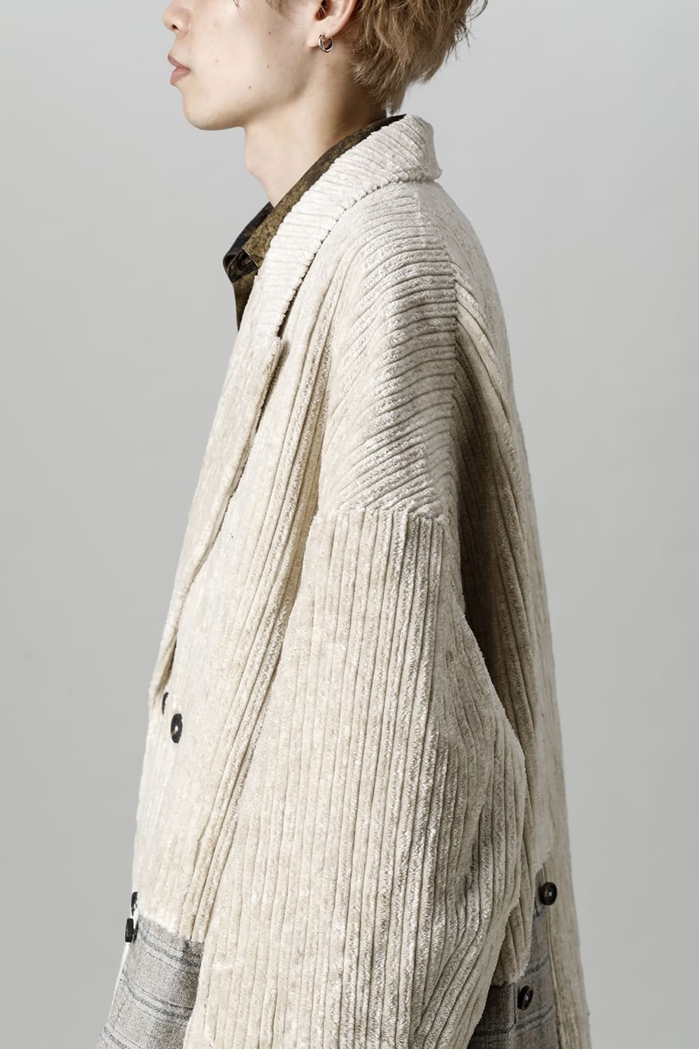 Hidden Plaid Double Breasted Oversized Coat