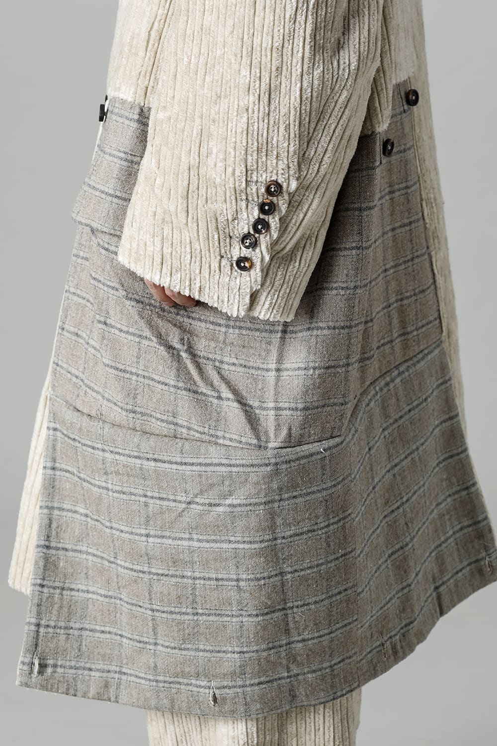 Hidden Plaid Double Breasted Oversized Coat