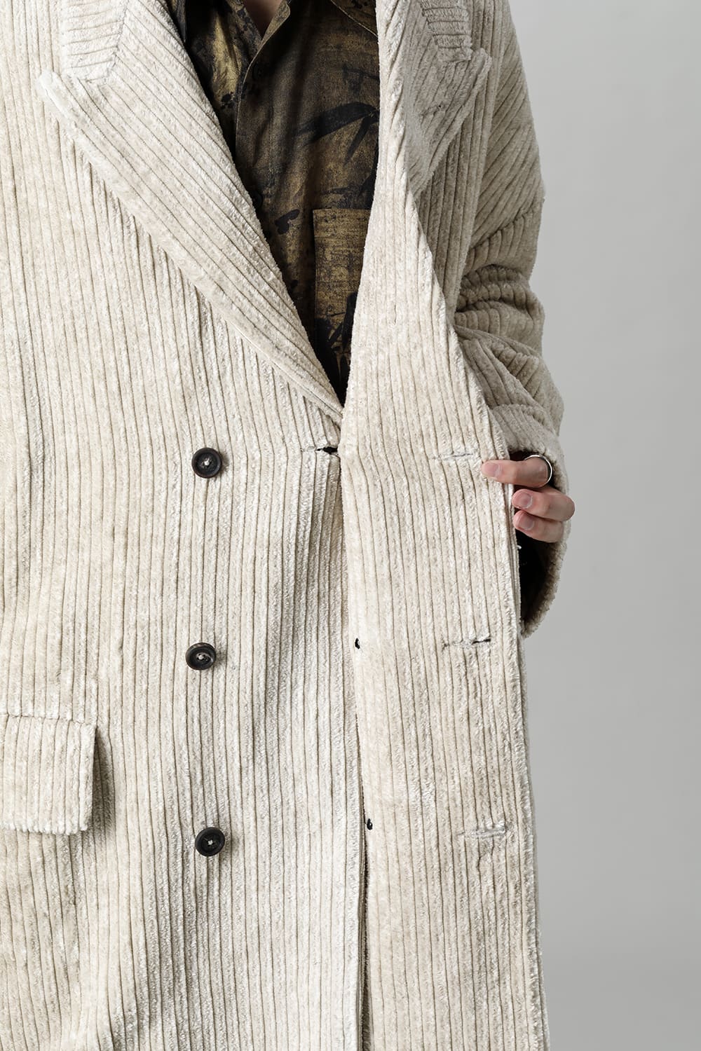 Hidden Plaid Double Breasted Oversized Coat