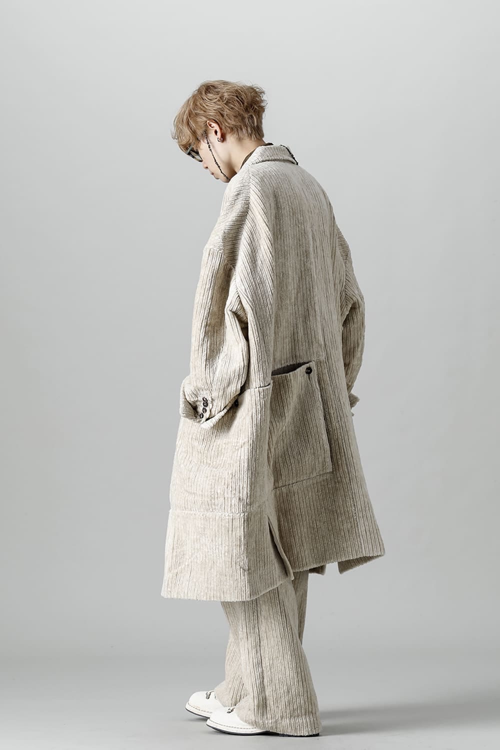 Hidden Plaid Double Breasted Oversized Coat