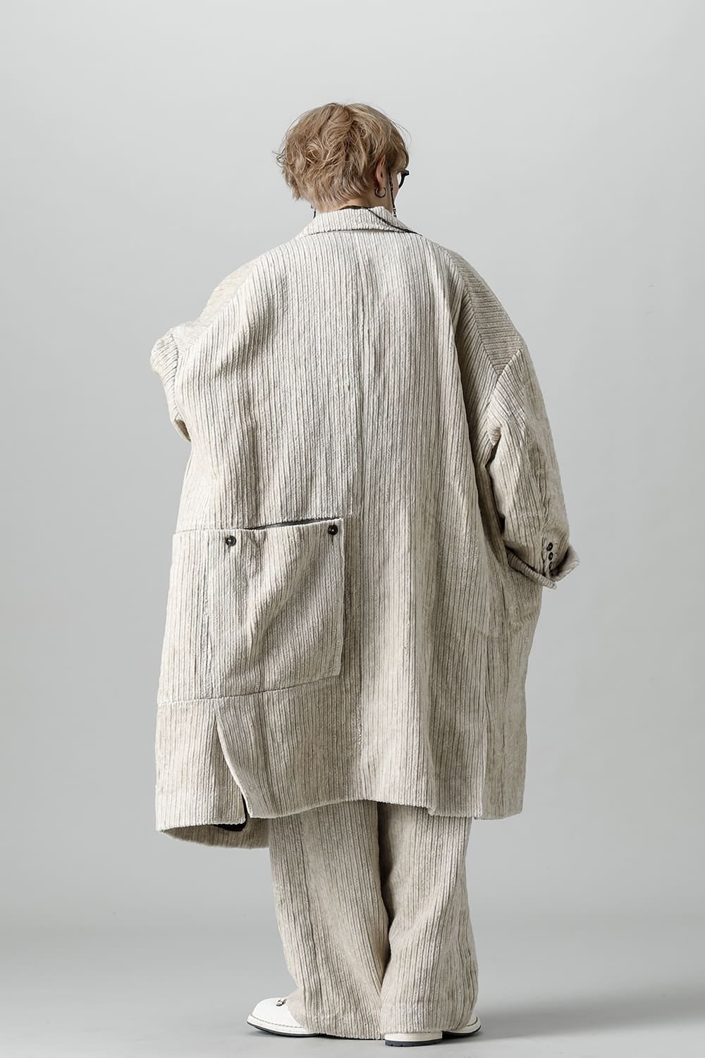 Hidden Plaid Double Breasted Oversized Coat