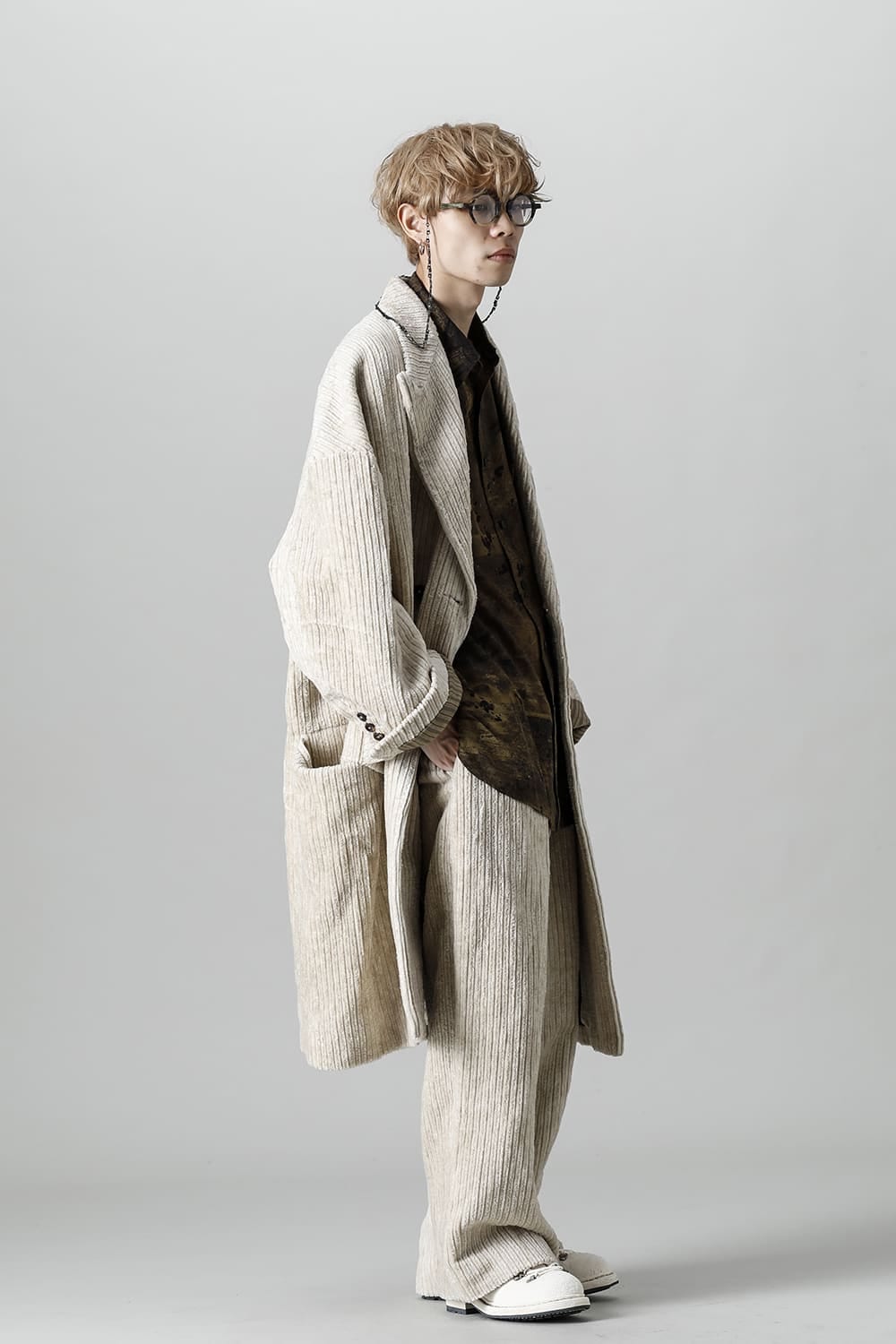 Hidden Plaid Double Breasted Oversized Coat