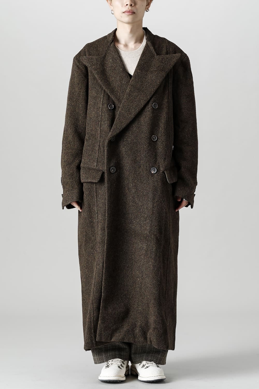 Hidden Scene Peaked Lapel Doubule Breasted Coat