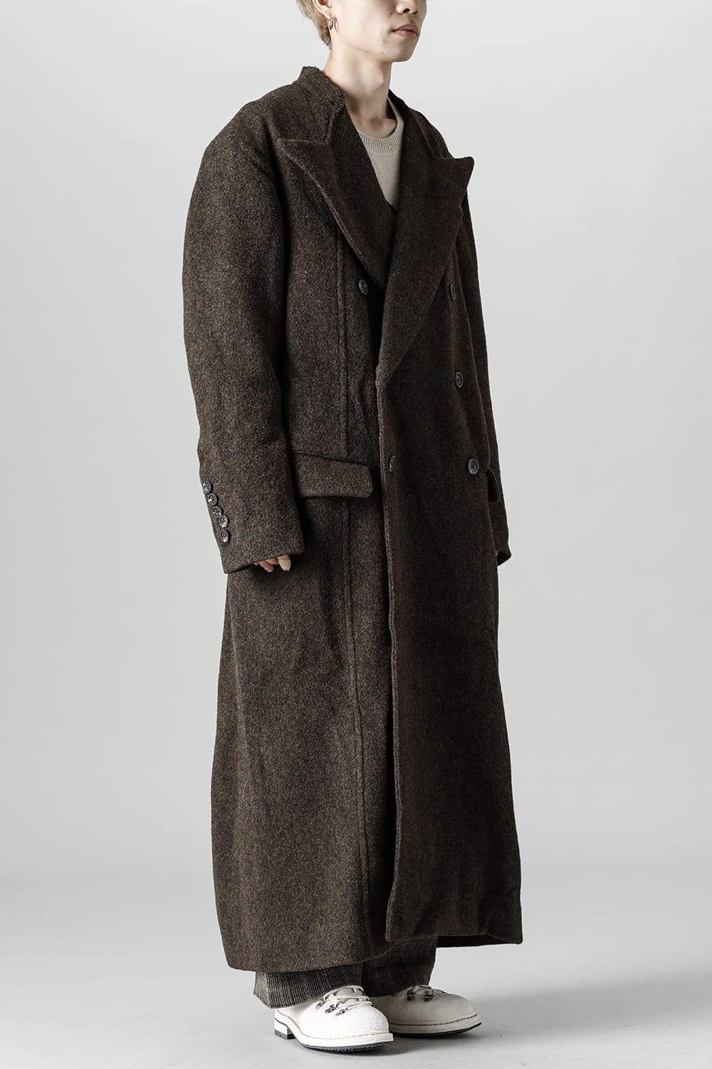 Hidden Scene Peaked Lapel Doubule Breasted Coat