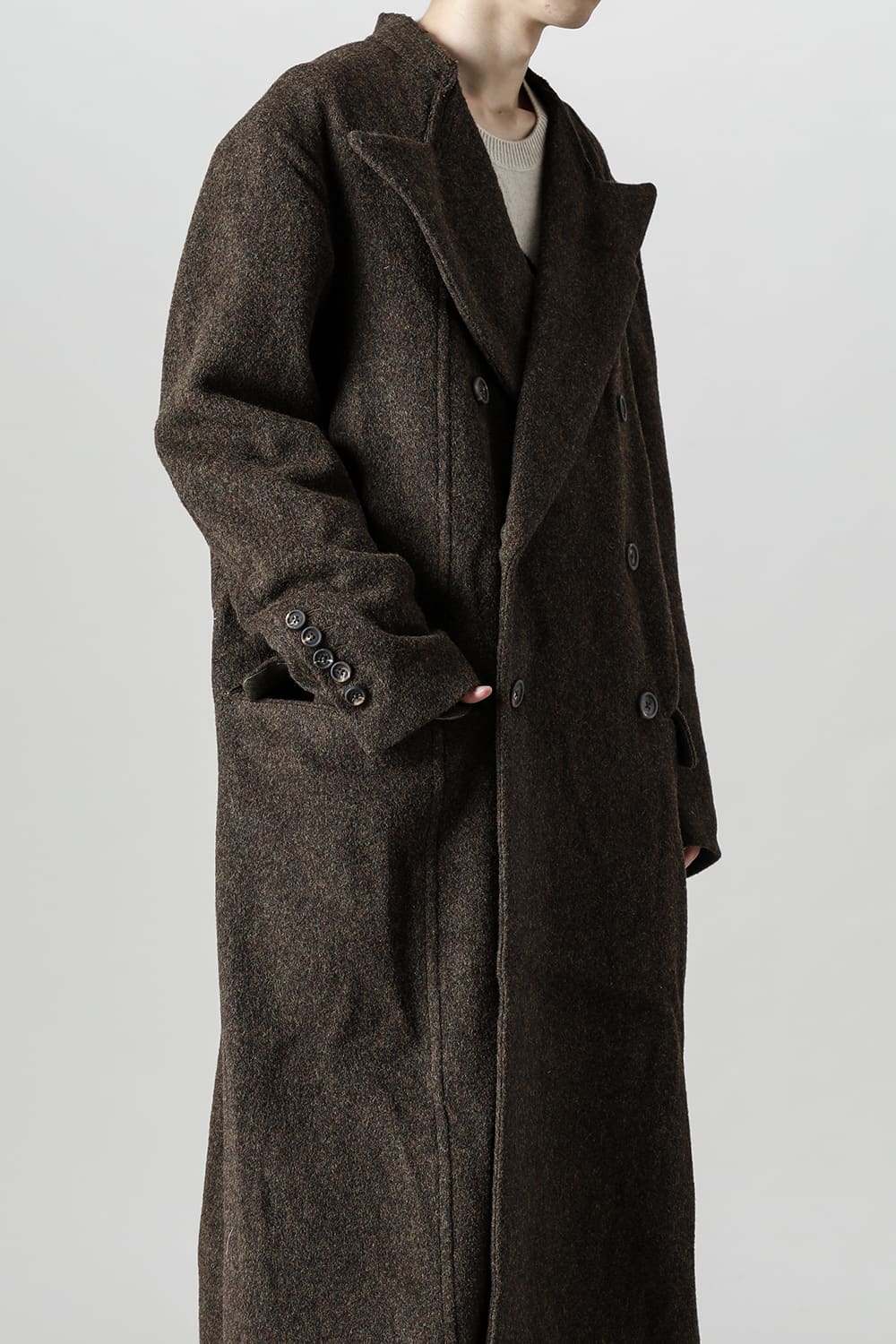 Hidden Scene Peaked Lapel Doubule Breasted Coat