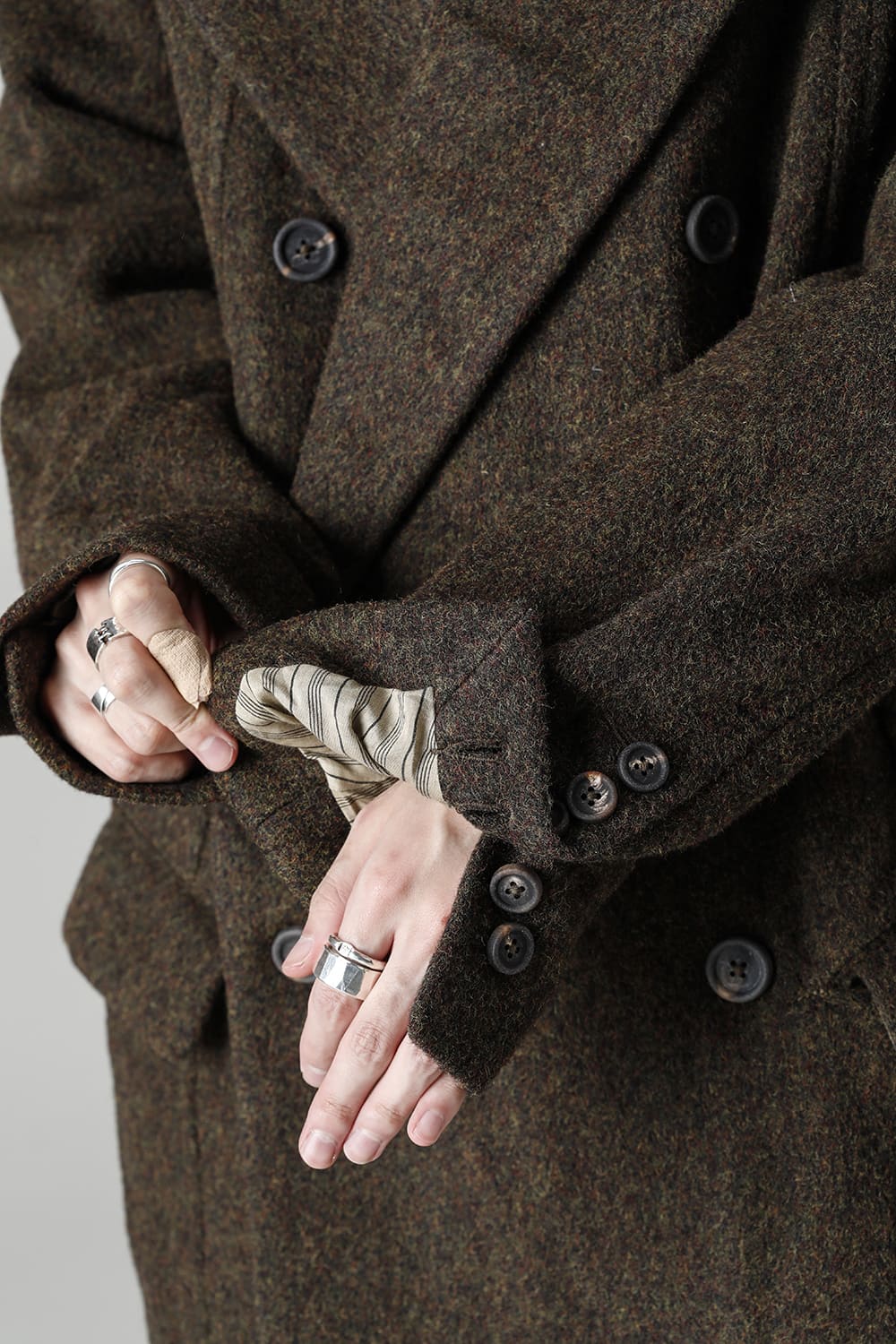 Hidden Scene Peaked Lapel Doubule Breasted Coat