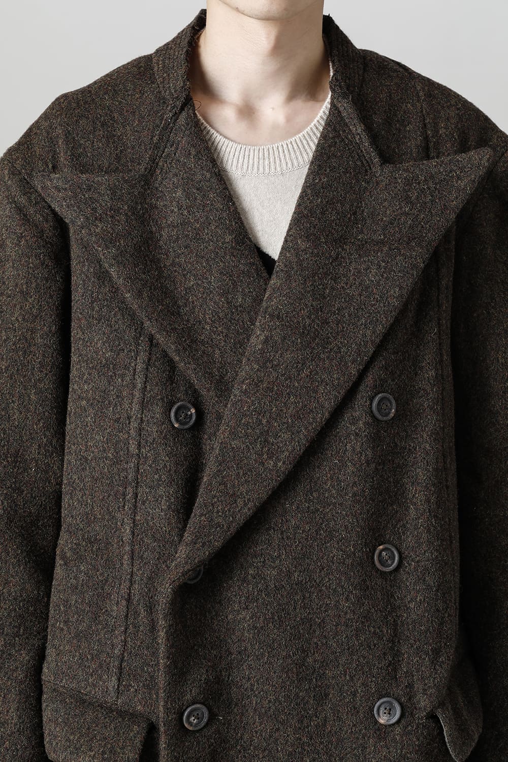 Hidden Scene Peaked Lapel Doubule Breasted Coat