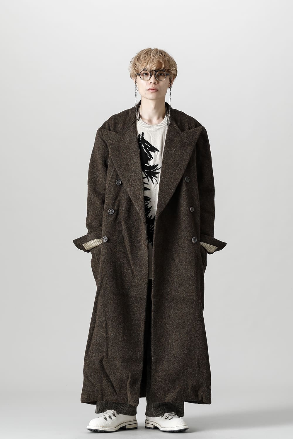 Hidden Scene Peaked Lapel Doubule Breasted Coat