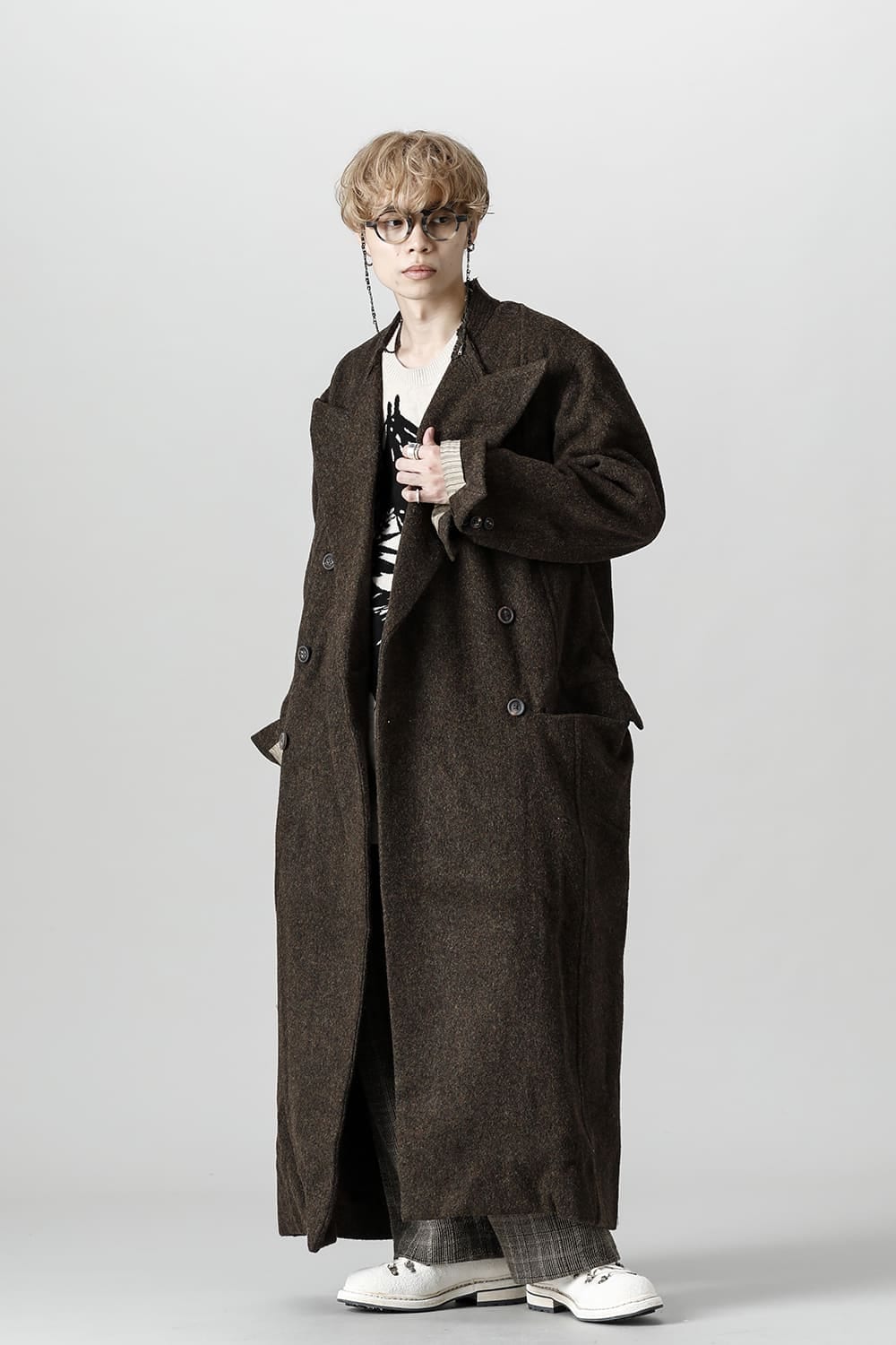 Hidden Scene Peaked Lapel Doubule Breasted Coat