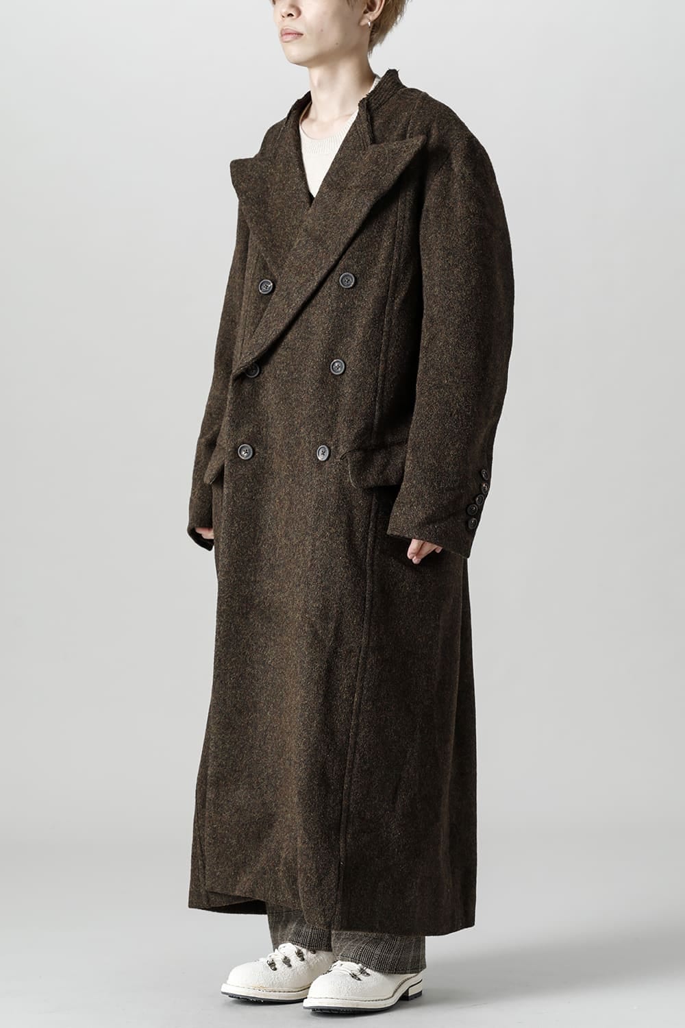 Hidden Scene Peaked Lapel Doubule Breasted Coat