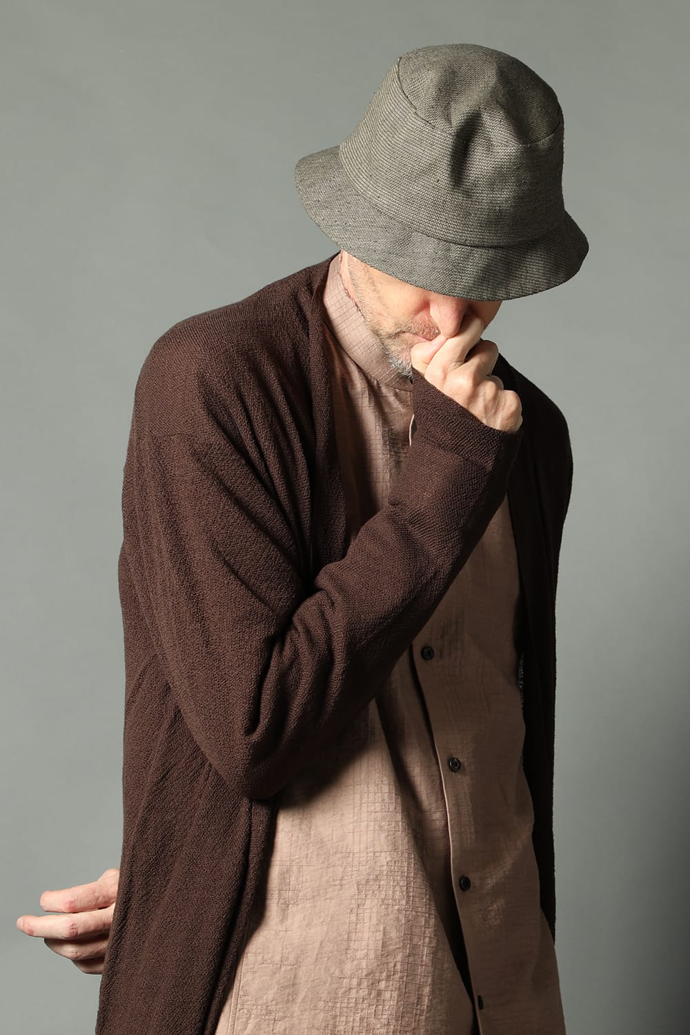 Long cardigan merino wool  Dark Brown